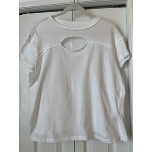 FREE PEOPLE WE THE FREE Cut Out Front Cotton Tee Sz XS